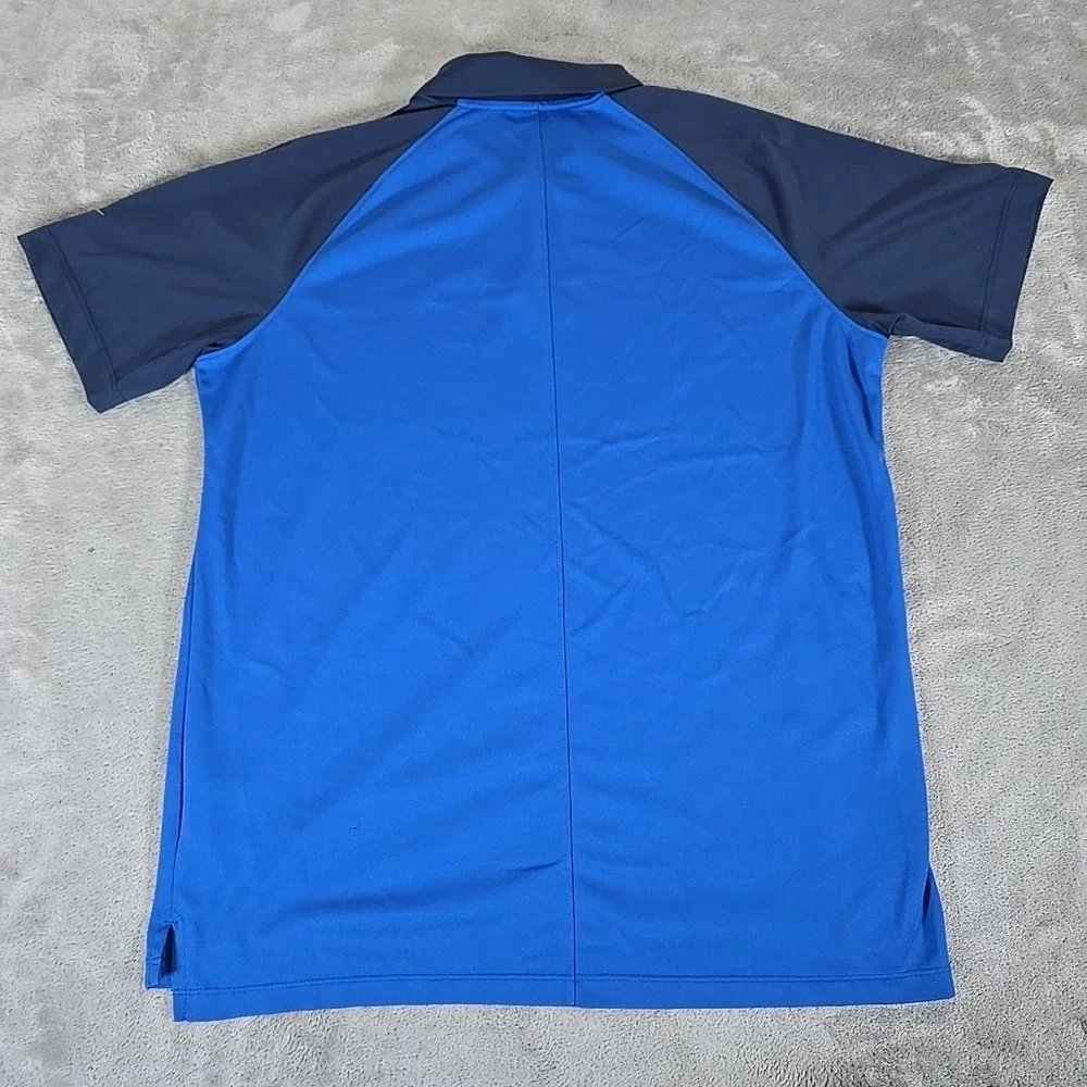 Nike Shirt Mens Medium Blue Raglan Polo‎ Short Sleeve Outdoors Dri-Fit Casual